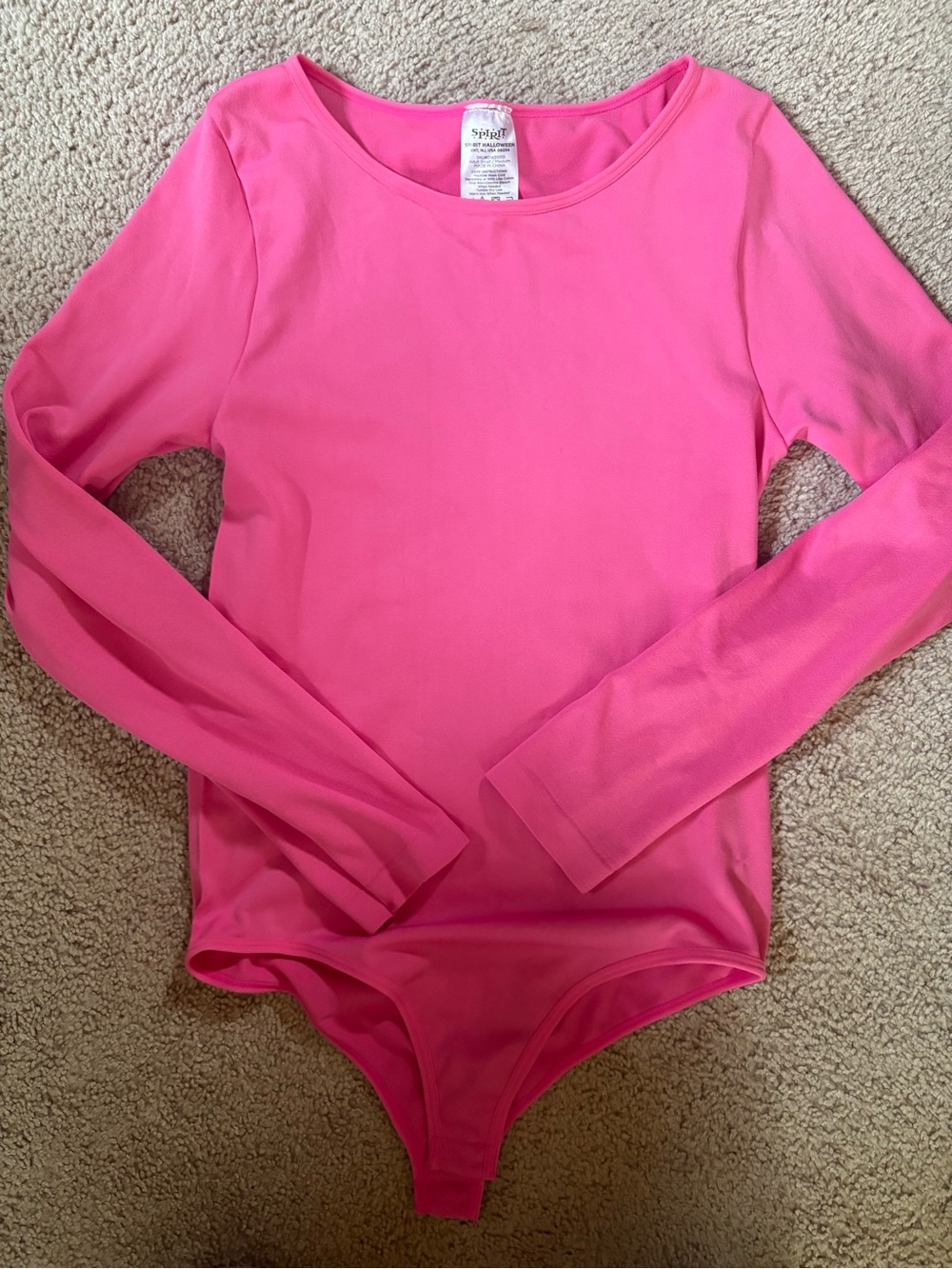 WORN ONCE Spirit Halloween Hot Pink Scoop Neck Long Sleeve Top